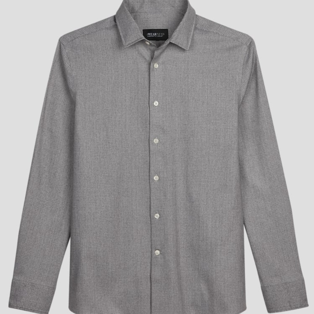 Kenneth Cole Awearness Gray Dress Shirt Slim Fit Men's XL